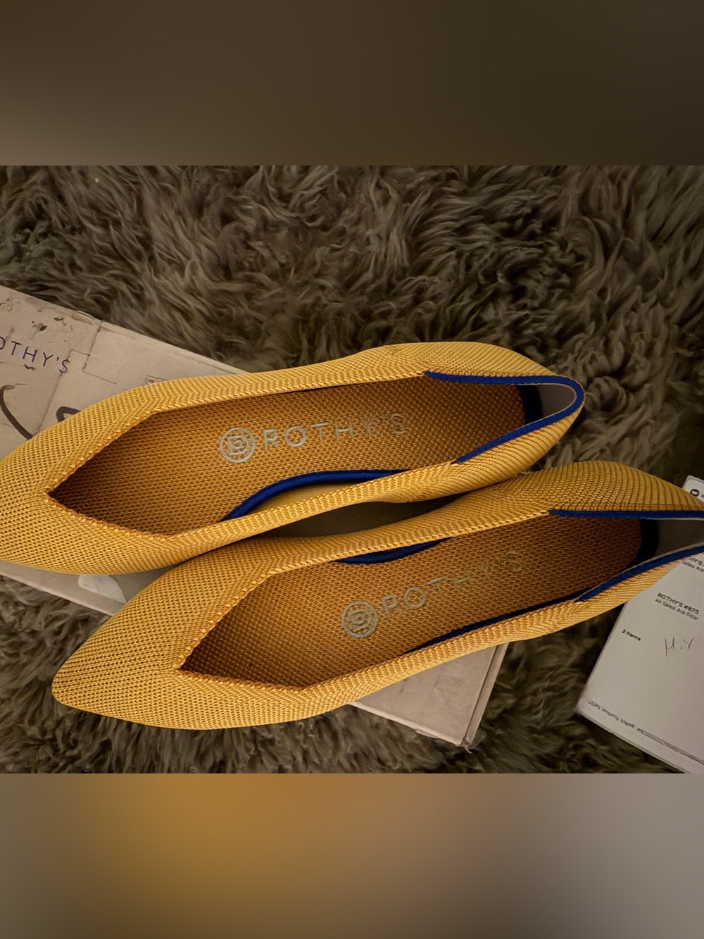 Brand new Rothy’s size 7. Golden yellow